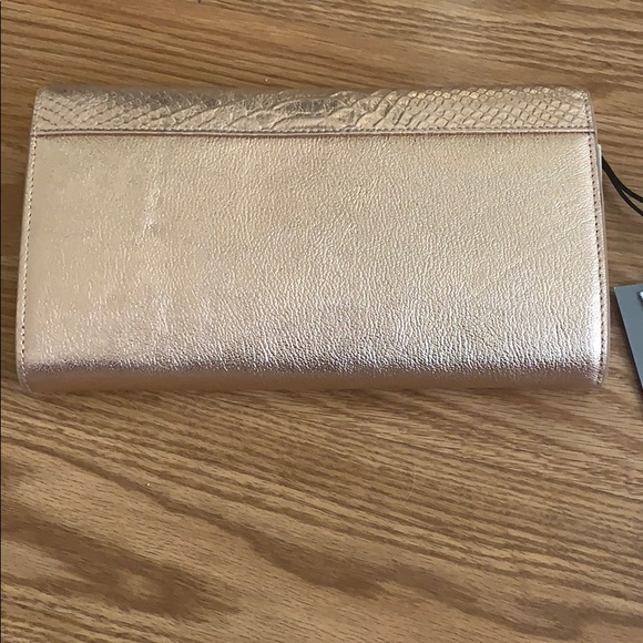 Maria Metallic Snake Embossed Leather Clutch - Picture 6 of 8